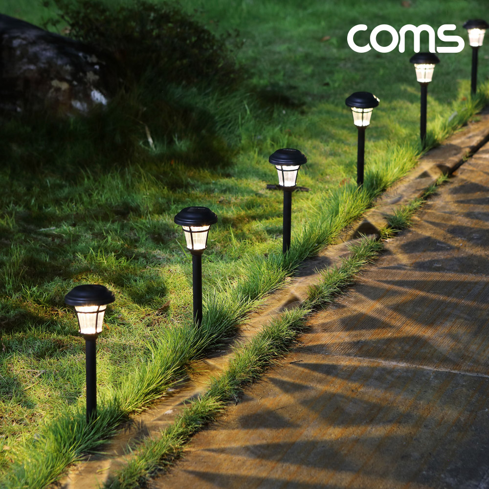 Coms 태양광 LED 정원등 6000K 백색 조명 6개입