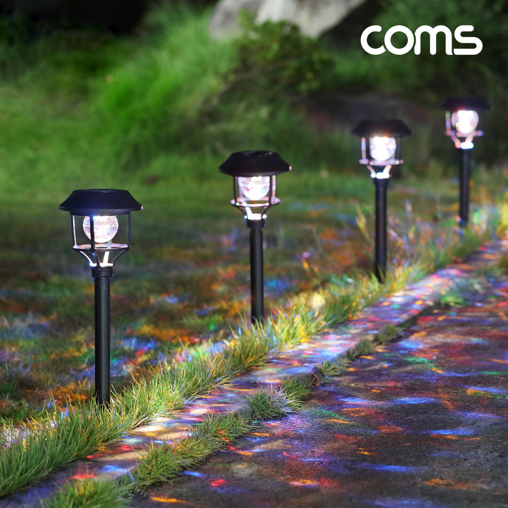 Coms 태양광 LED 정원등 6가지 멀티컬러 6개입 조명 6LED