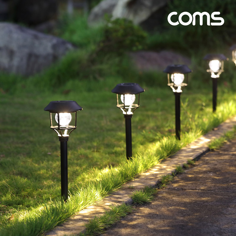 Coms 태양광 LED 정원등 6000K 백색 6개입 조명 6LED