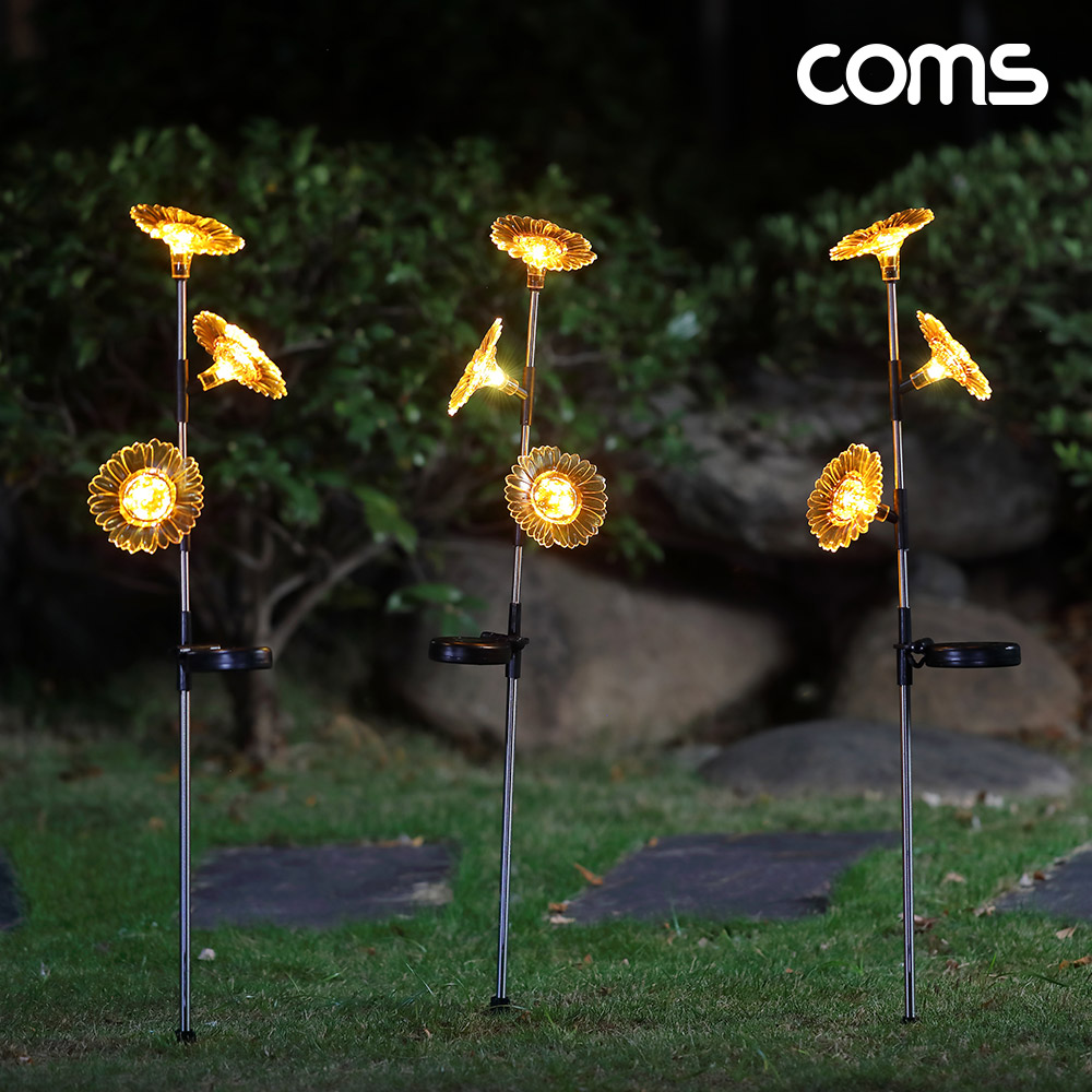 Coms 태양광 LED 정원등 플라워 6개입