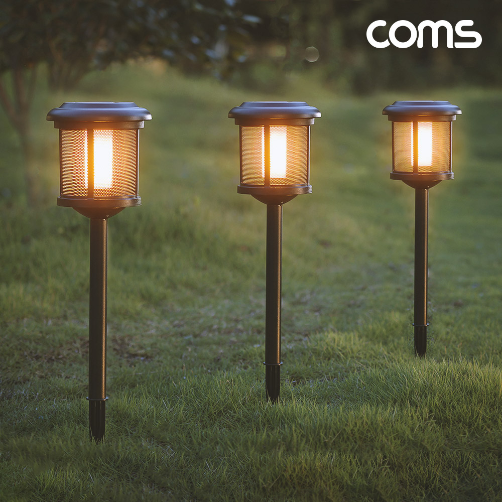 Coms 태양광 LED 정원등 호롱불 4개입