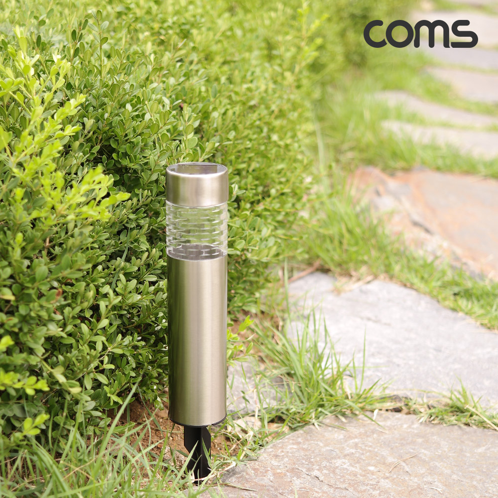 Coms 태양광 LED 정원등 메탈 원통형 6개입