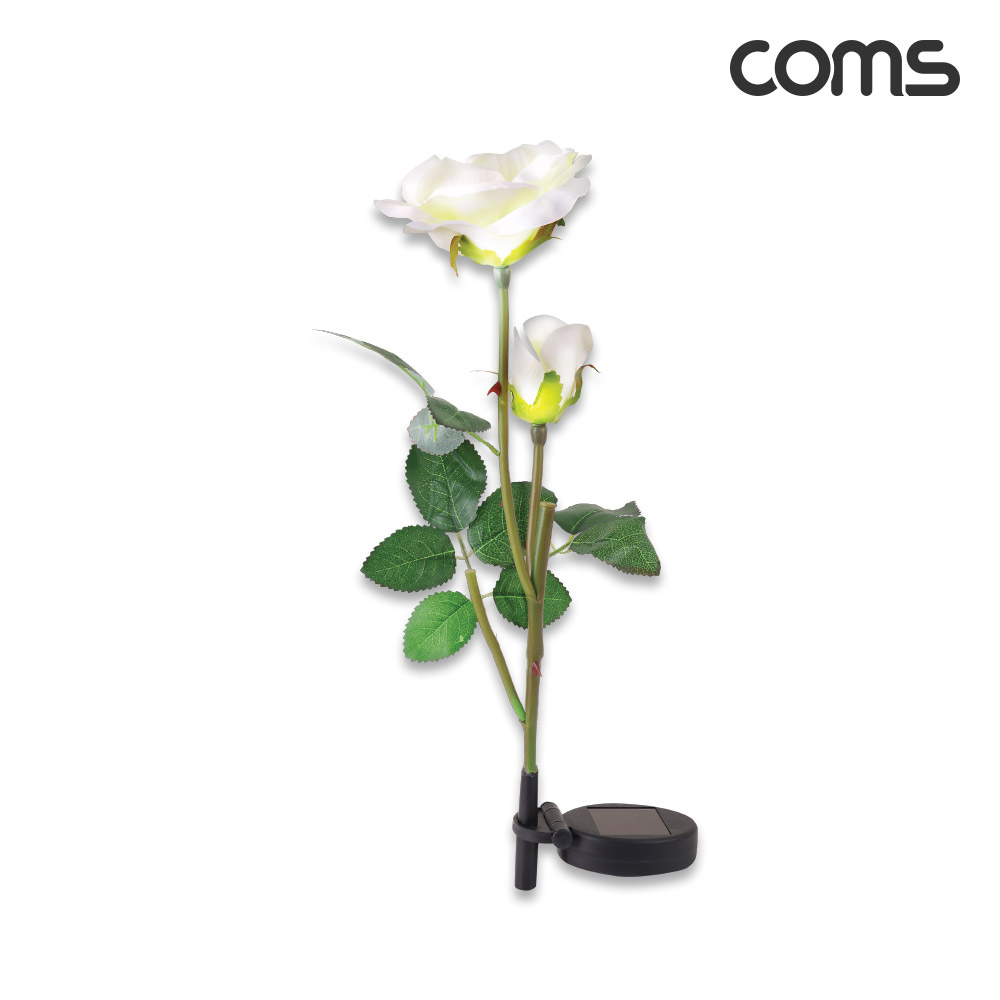 Coms 태양광 LED 정원등 White 장미 6개입