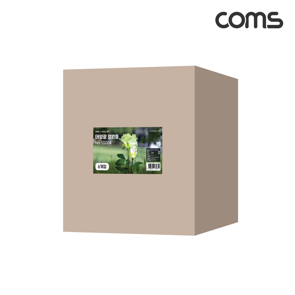 Coms 태양광 LED 정원등 White 장미 6개입