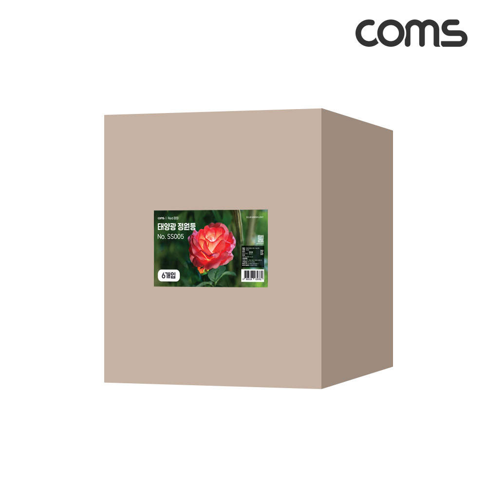 Coms 태양광 LED 정원등 Red 장미 6개입
