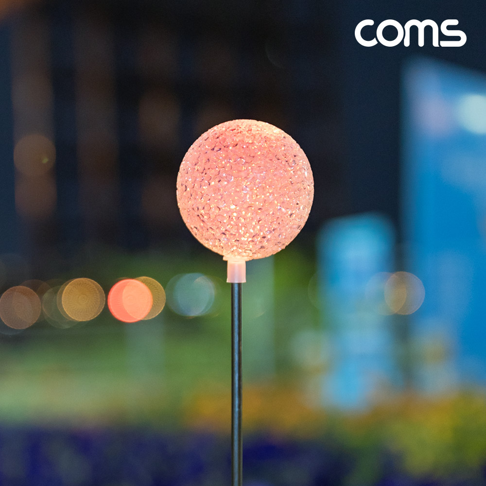 Coms 태양광 LED 정원등 White 스노우볼 6개입