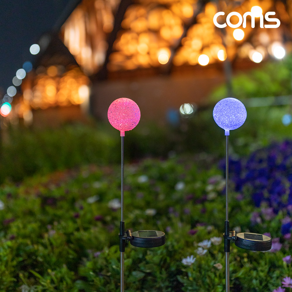 Coms 태양광 LED 정원등 White 스노우볼 6개입