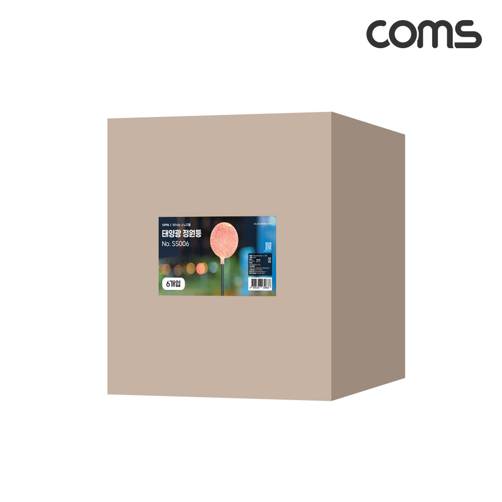 Coms 태양광 LED 정원등 White 스노우볼 6개입