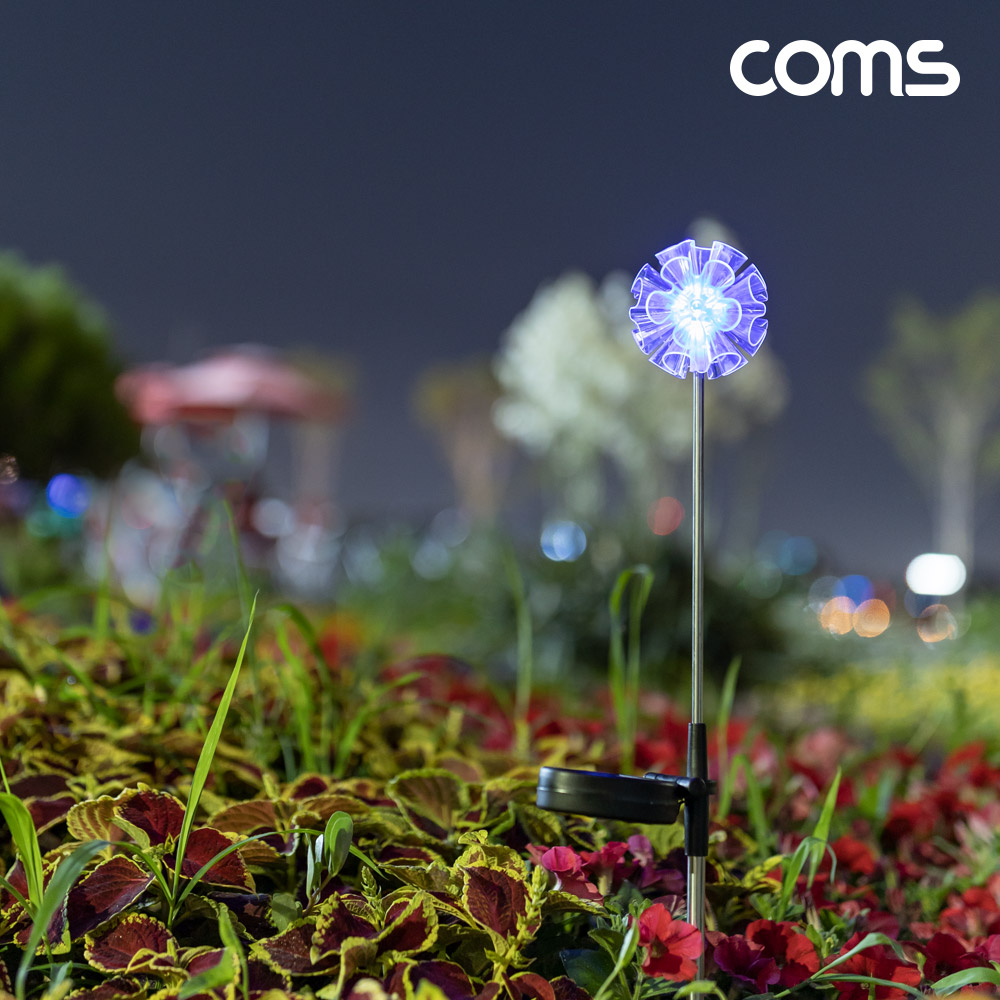 Coms 태양광 LED 정원등 꽃잎형 6개입