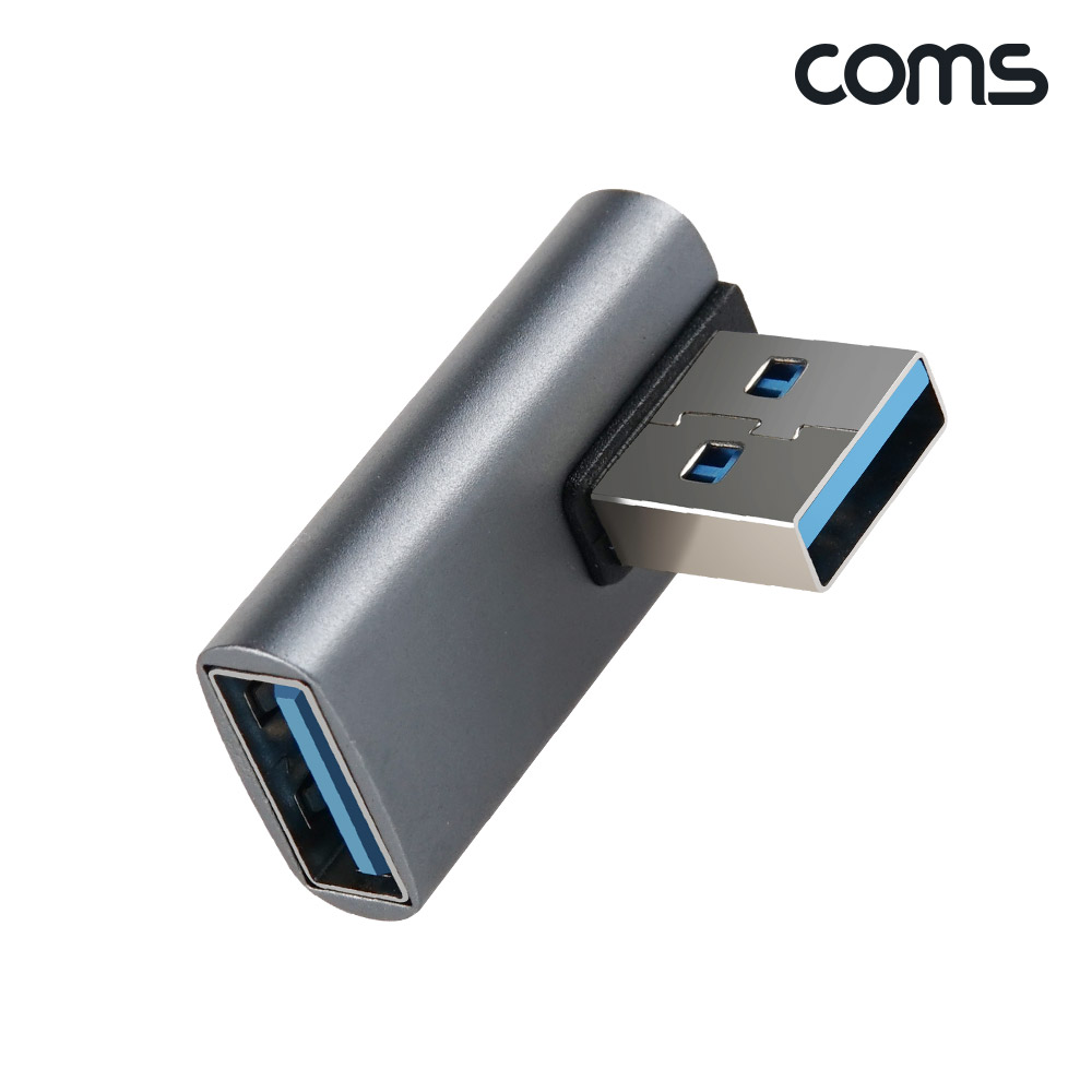 Coms USB 3.1 Gen2 연장젠더 10Gbps 90도 측면 좌우꺾임