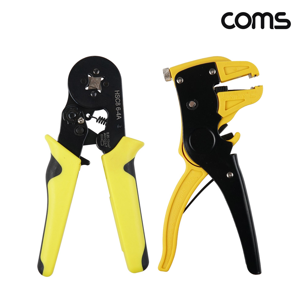 Coms 펜홀 압착기 세트, 사각 압착기 스트리퍼 펜홀단자 1200pcs