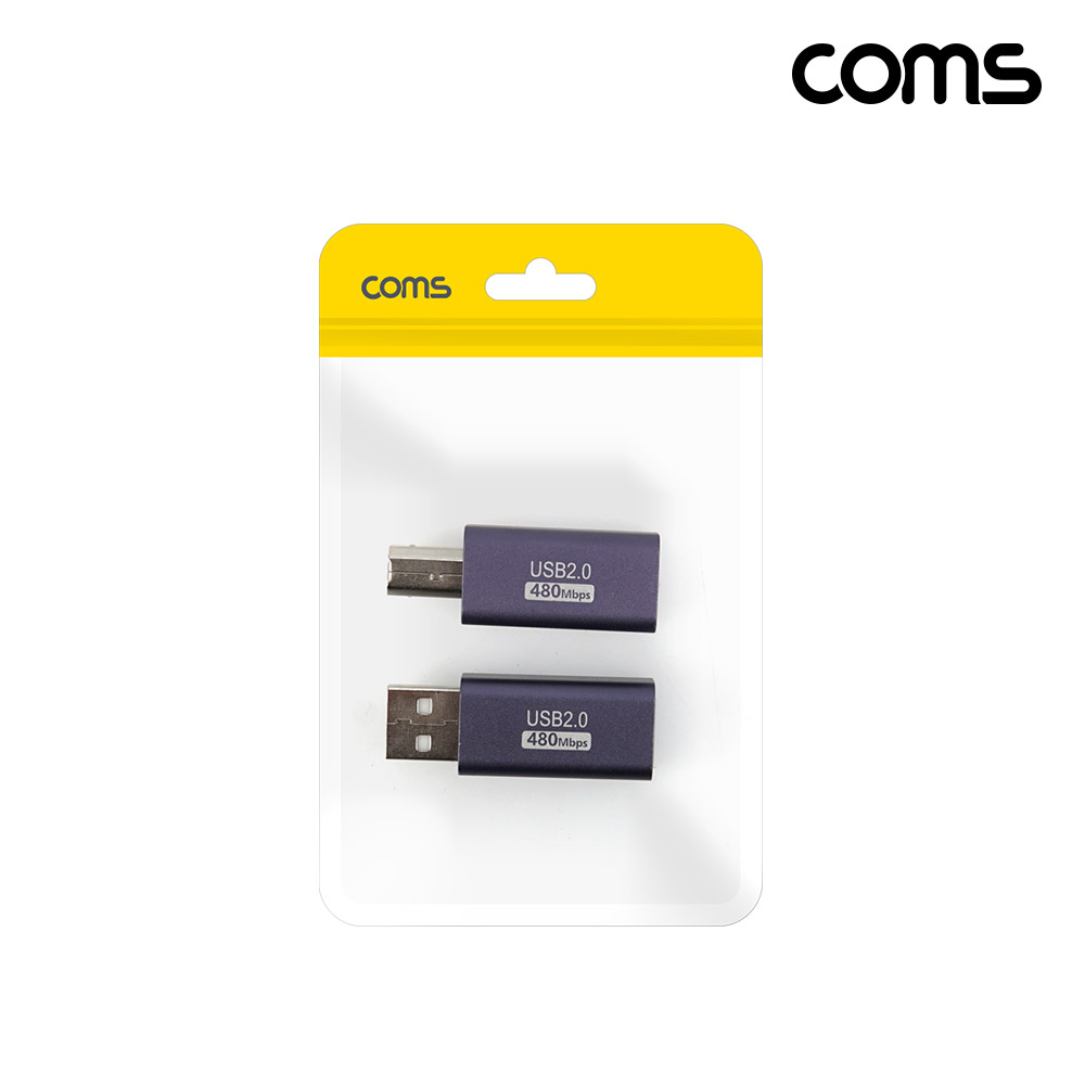 Coms USB B타입 변환 젠더 2개입 USB B타입 연장 USB A타입