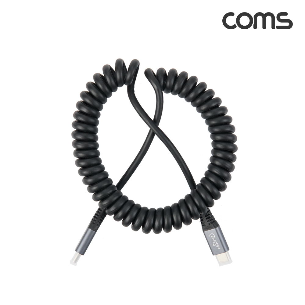 Coms USB 3.1 Type C PD 스프링 케이블 최대 2.2M C타입 MM 20Gbps 100W 고속충전
