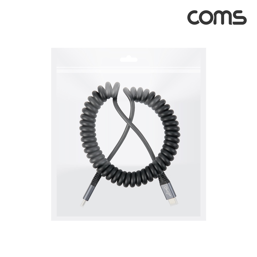 Coms USB 3.1 Type C PD 스프링 케이블 최대 2.2M C타입 MM 20Gbps 100W 고속충전
