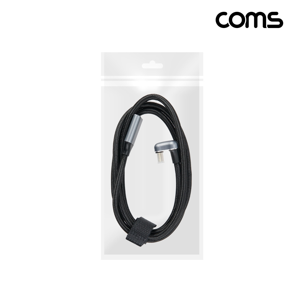 Coms USB 3.2 C타입 연장 케이블 MF 1M, 10Gbps PD 고속충전 꺾임