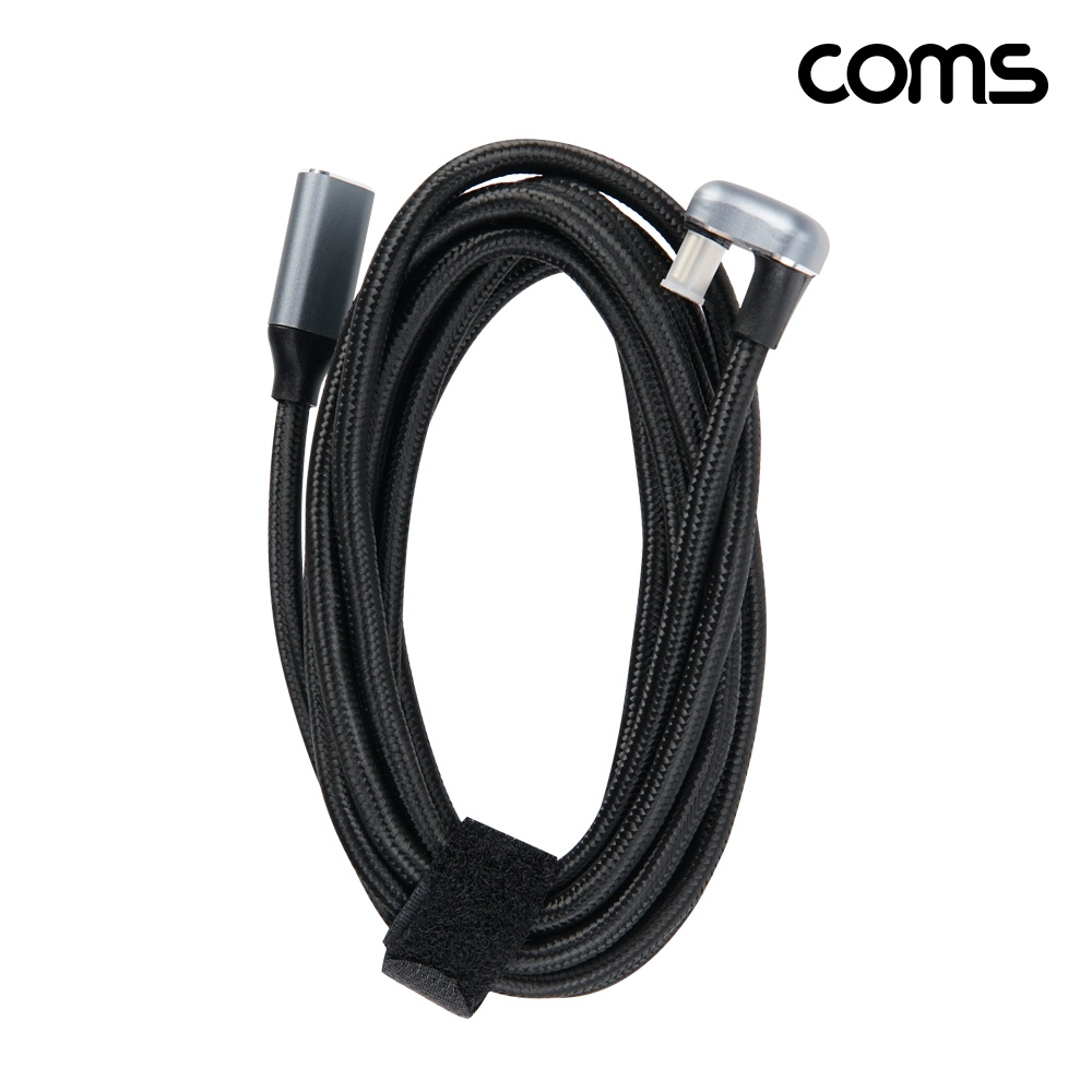 Coms USB 3.2 C타입 연장 케이블 MF 2M, 10Gbps PD 고속충전 꺾임