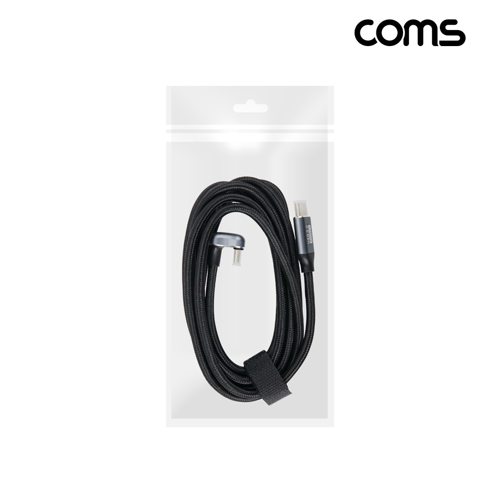 Coms USB 3.2 C타입 케이블 MM 2M, 10Gbps PD 고속충전 꺾임