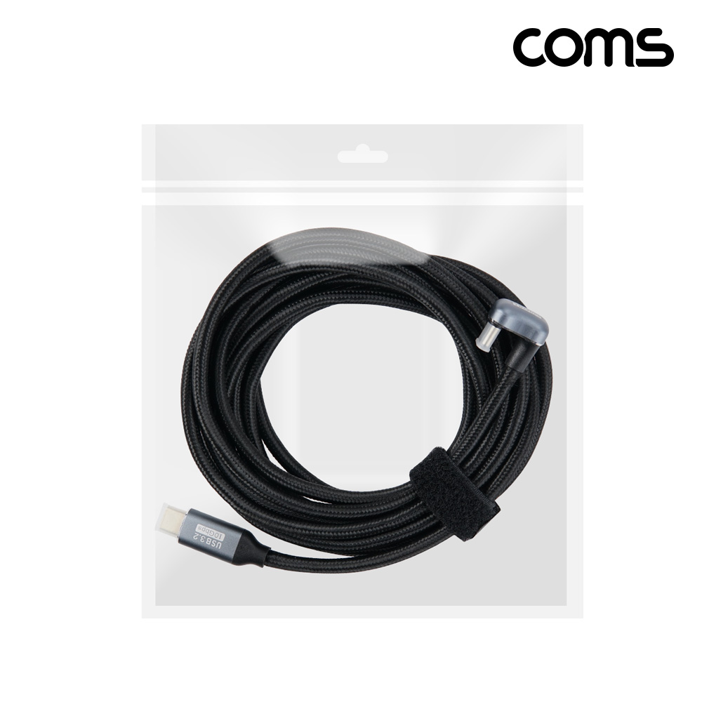 Coms USB 3.2 C타입 케이블 MM 3M, 10Gbps PD 고속충전 꺾임