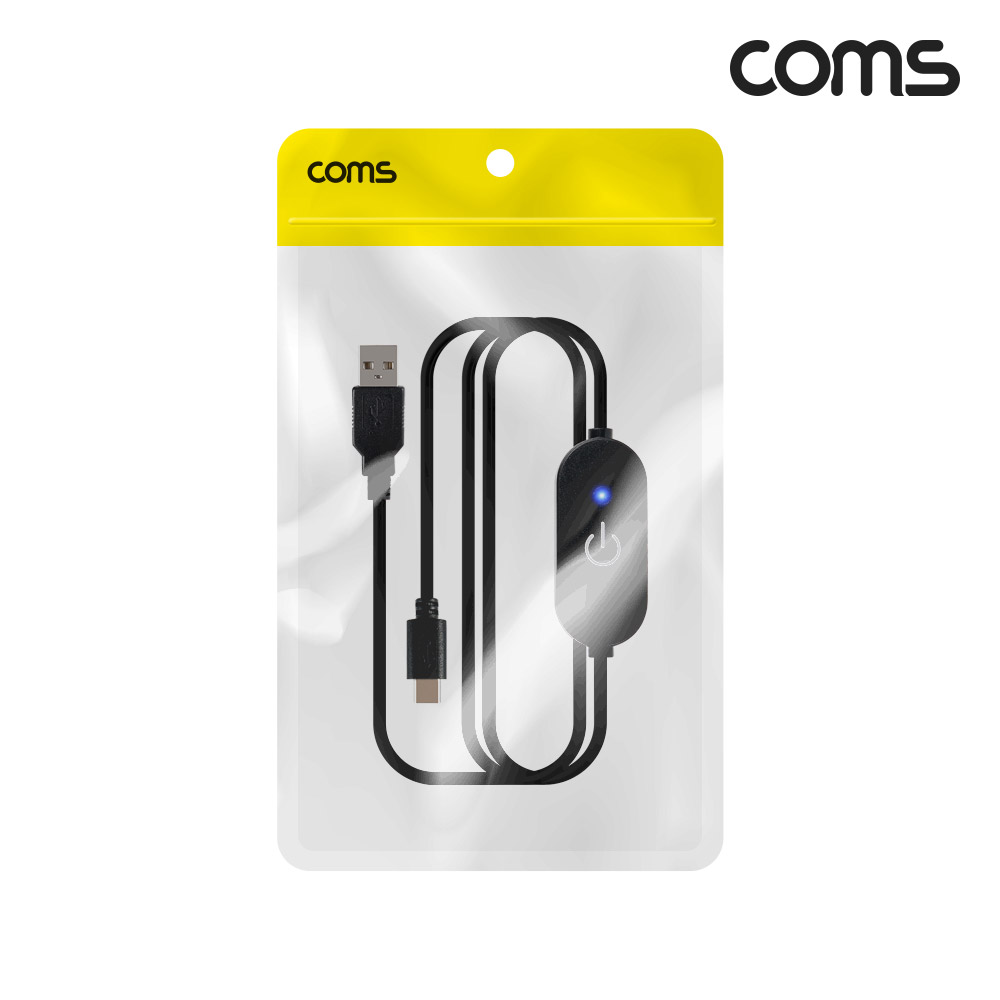 Coms USB2.0 A to C타입 터치 전원 스위치 케이블 1m on off LED 표시등