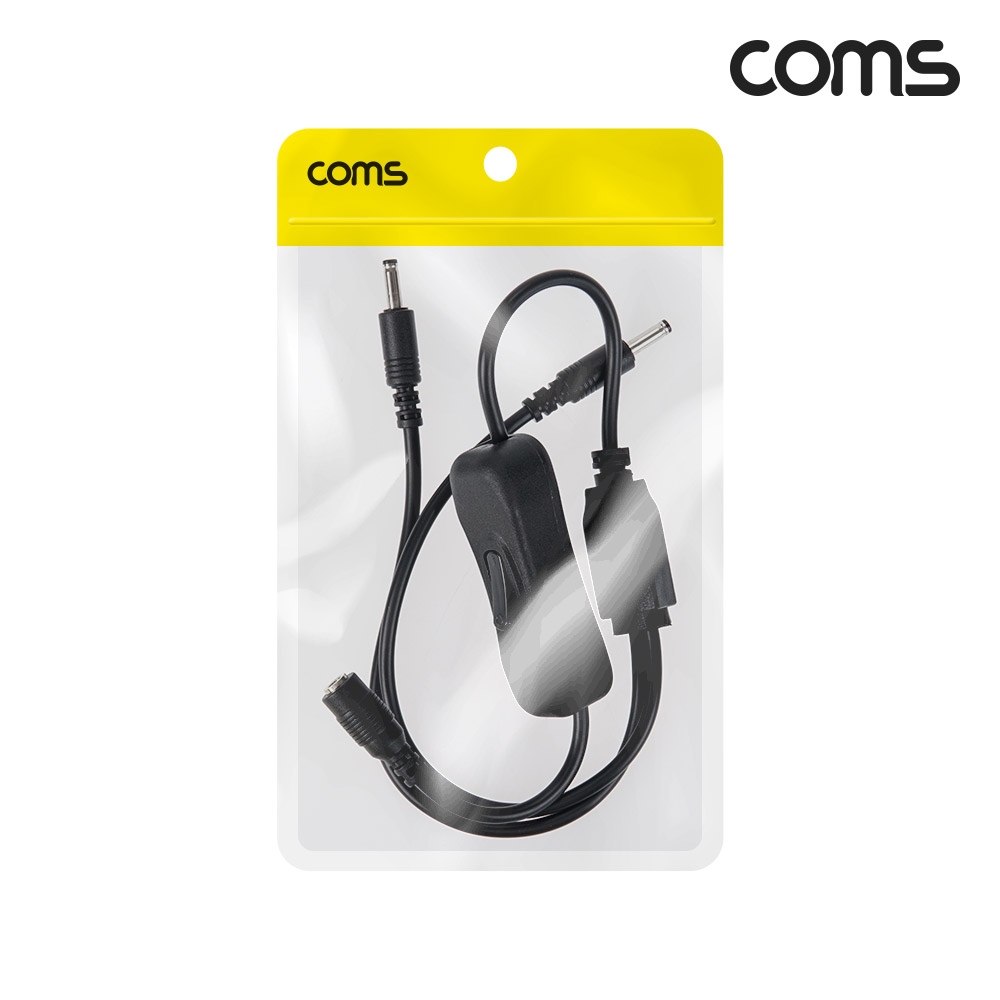 Coms 전원 2분배 케이블 35cm DC 3.5x1.35mm on off 버튼