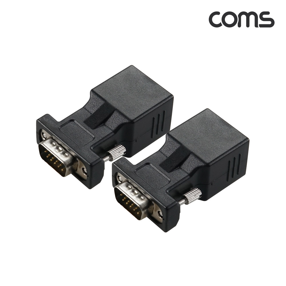 Coms VGA M to RJ45 F 젠더 세트 2개입, 영상 랜선 RGB