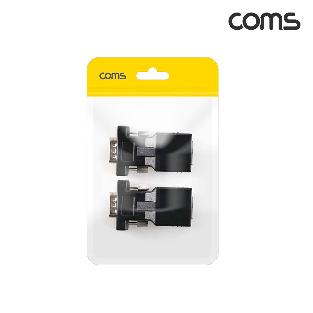 Coms VGA M to RJ45 F 젠더 세트 2개입, 영상 랜선 RGB