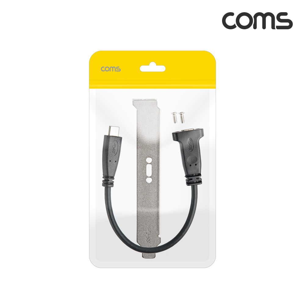 Coms C타입 브라켓 케이블 30cm 나사고정형 USB 3.1 Type C