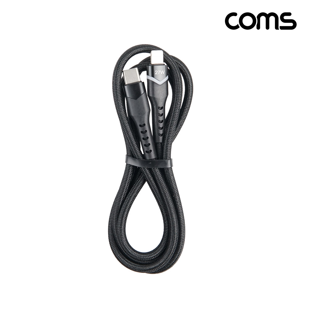 Coms iOS 8핀 고속충전 케이블 1M, C타입 8pin USB 3.1 27W LED