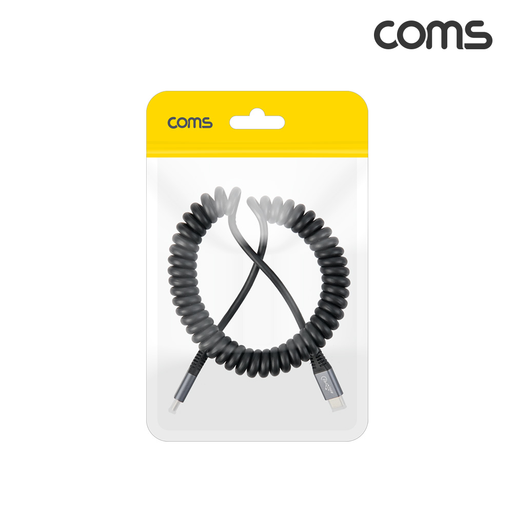 Coms USB 3.1 Type C PD 스프링 케이블 최대 2.2M C타입 MM 20Gbps 100W 고속충전