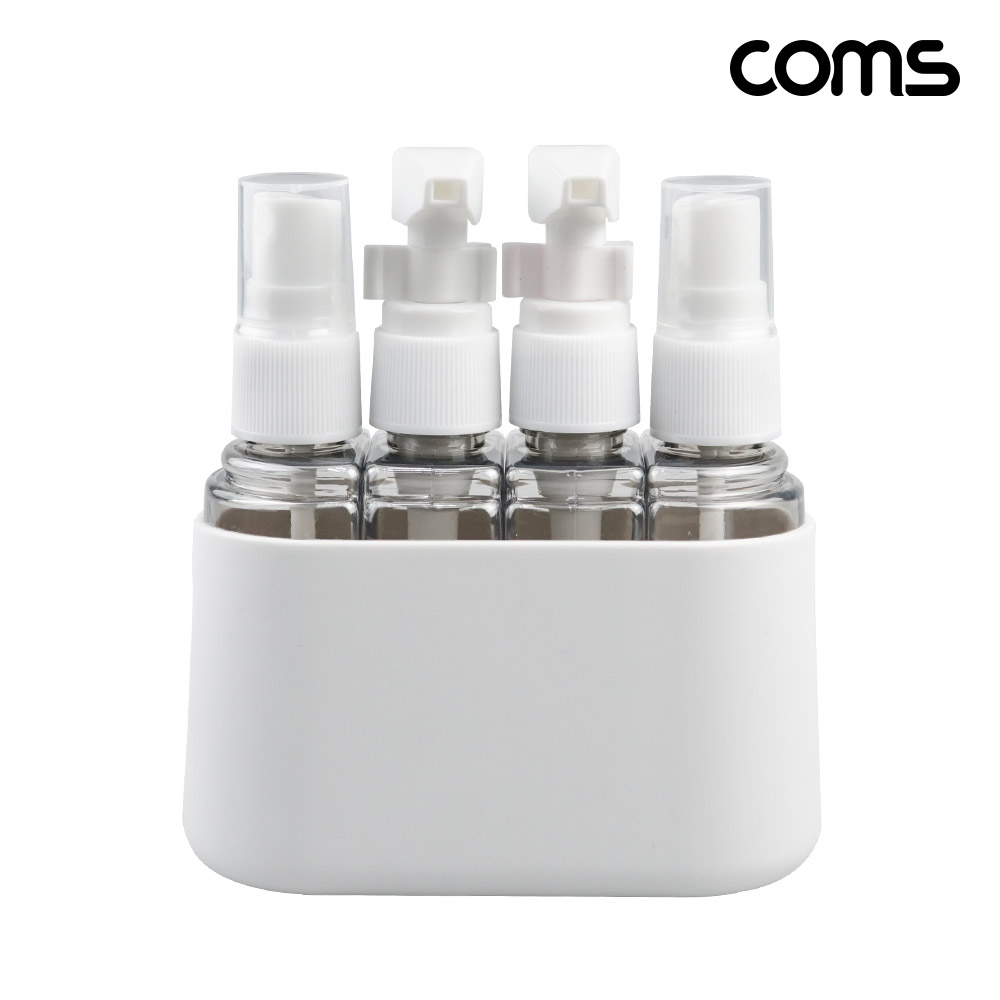 Coms 4 in 1 멀티 보틀 세트, 화장품 디스펜서, 공병용기 여행 캠핑 기내용 50ml x 4