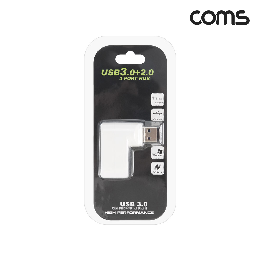 Coms USB 3포트 허브 USB3.0 1Port + 2.0 2Port 무전원