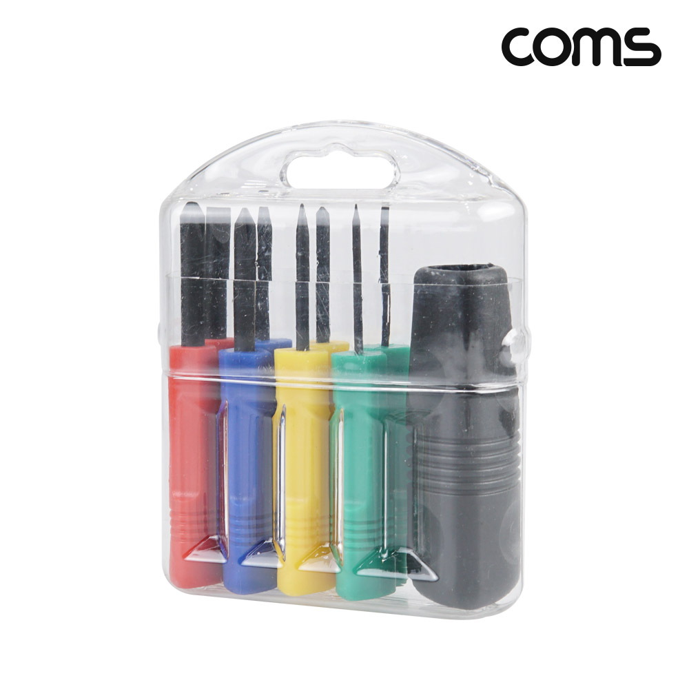 Coms 드라이버 세트 8 in 1, 다용도 멀티 공구, 스크류 드라이버 비트 십자 일자 송곳