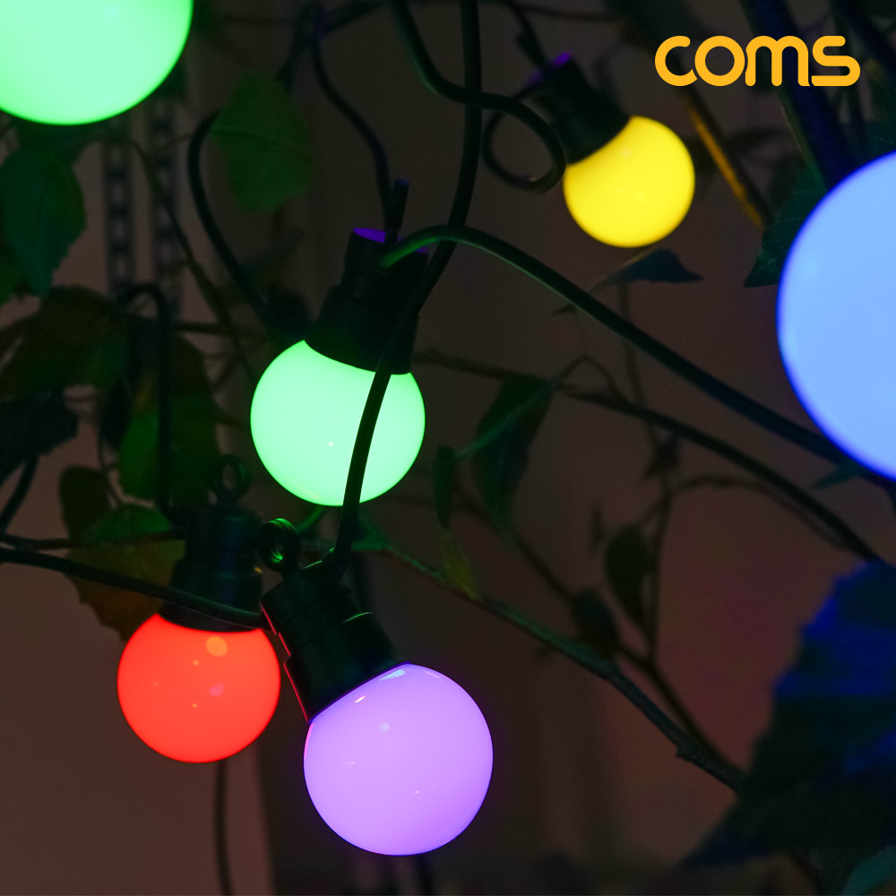 Coms 태양광 LED 전구 라인, 캠핑 텐트 줄조명 크리스마스 연말 파티 인테리어