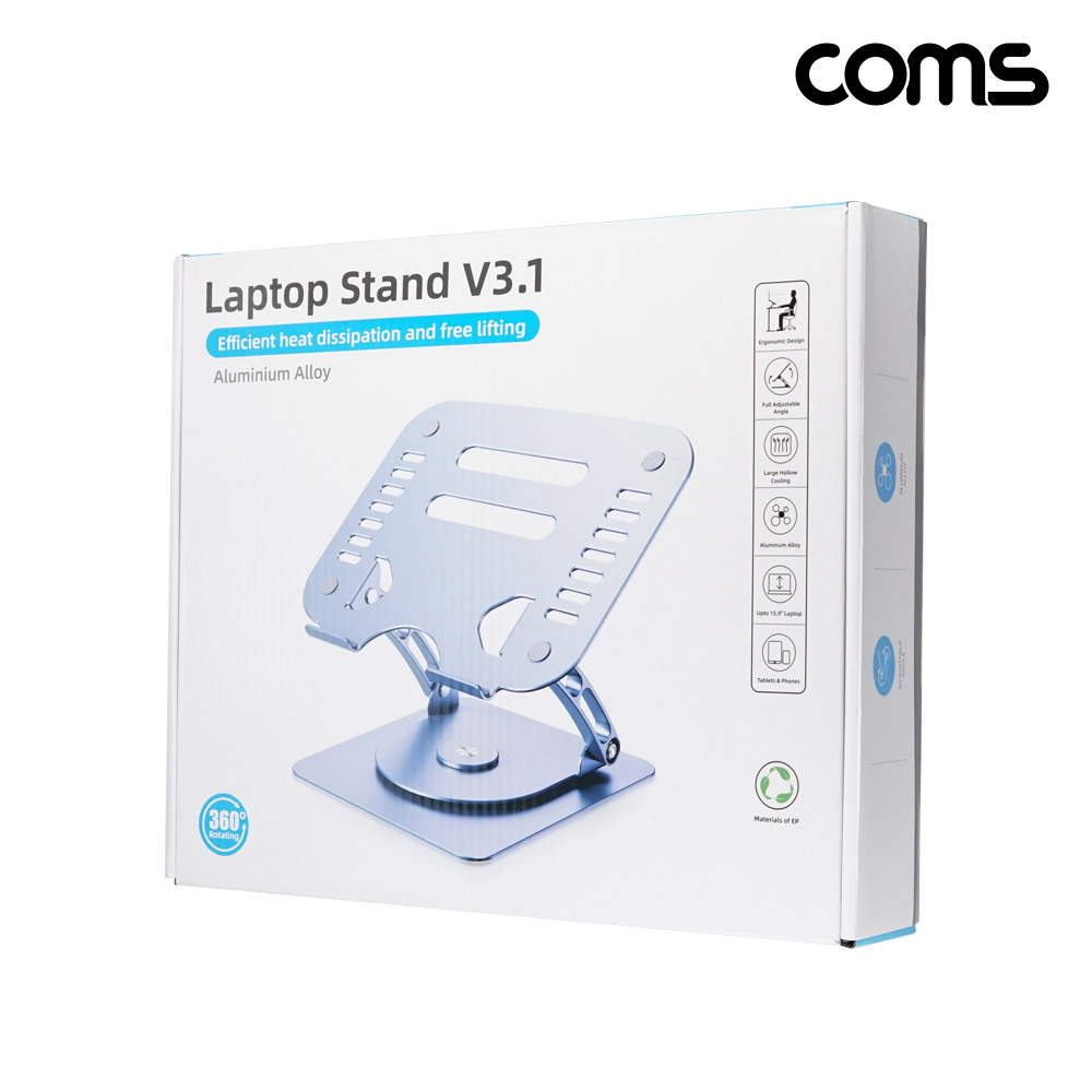 Coms 태블릿 노트북 스탠드 거치대 상하좌우 360도 회전