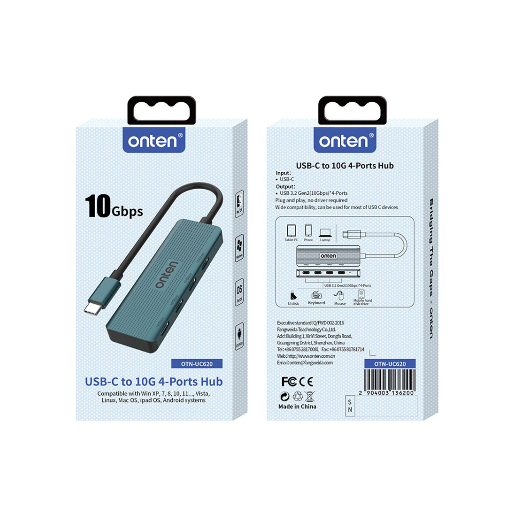 Coms C타입 to USB 3.2 Gen2 4포트 허브