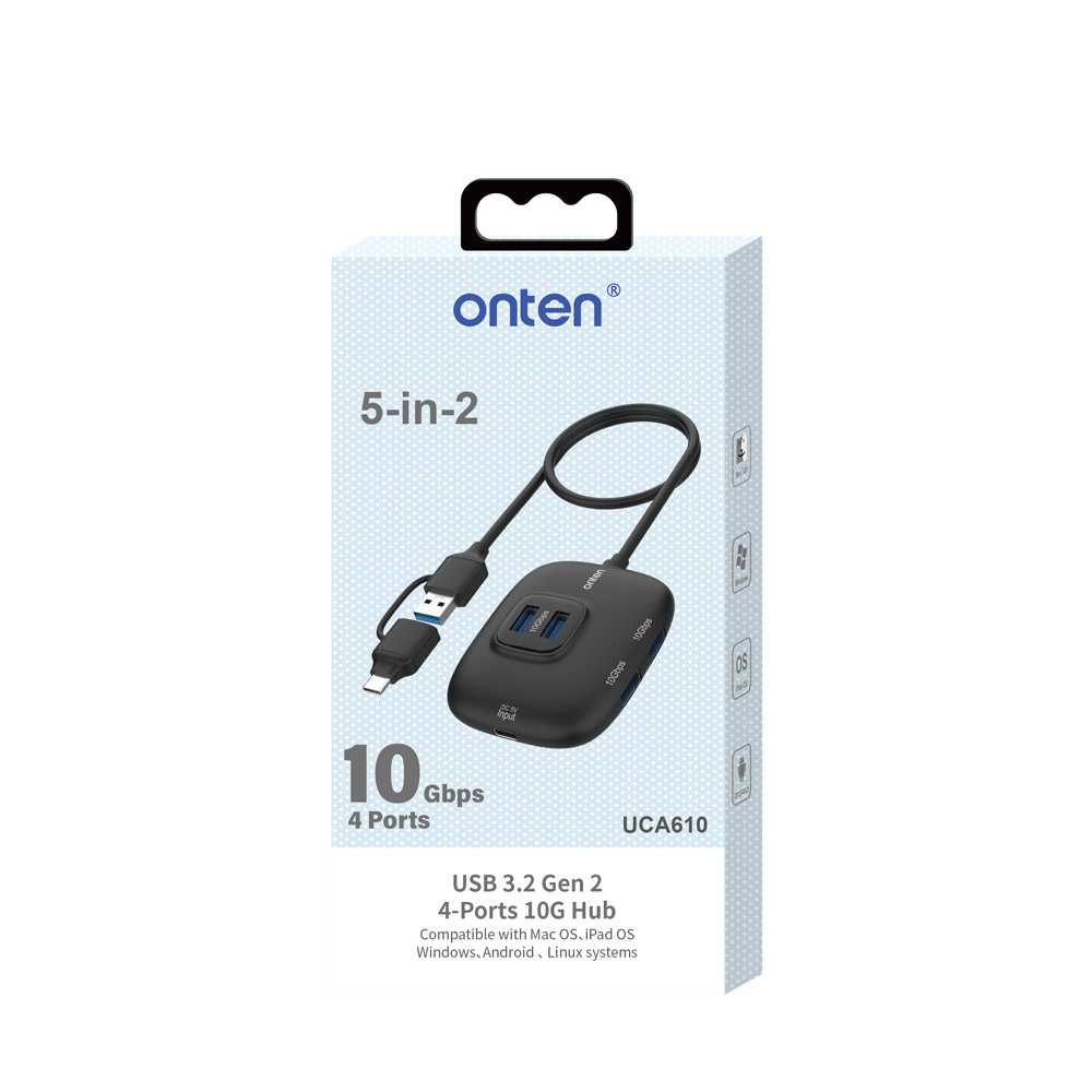 Coms USB 3.2 gen2 멀티허브 4포트 10Gbps 보조전원