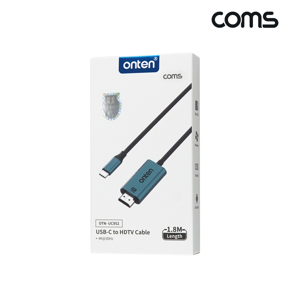 Coms C타입 HDMI 컨버터 케이블 1.8m 4K2K@30Hz