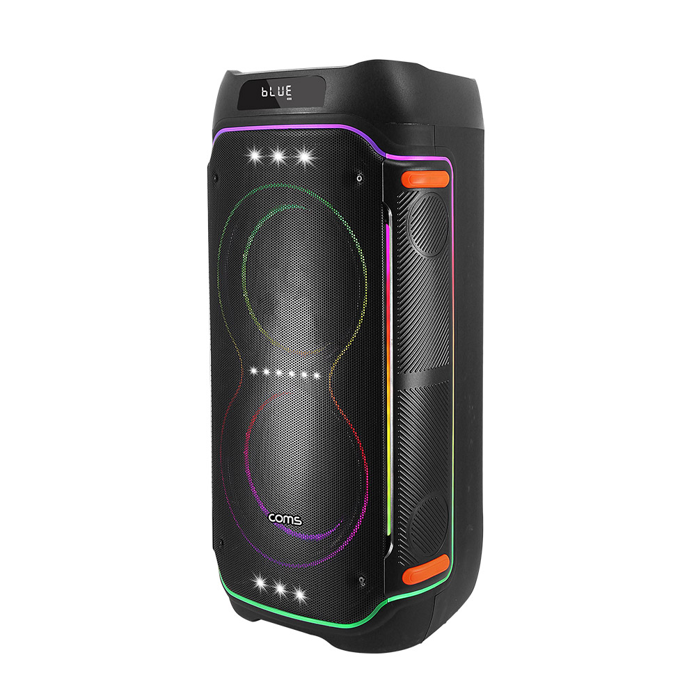 Coms 이동식 UHF 블루투스 스피커 앰프 무선 마이크 최대 500W 노래방 버스킹
