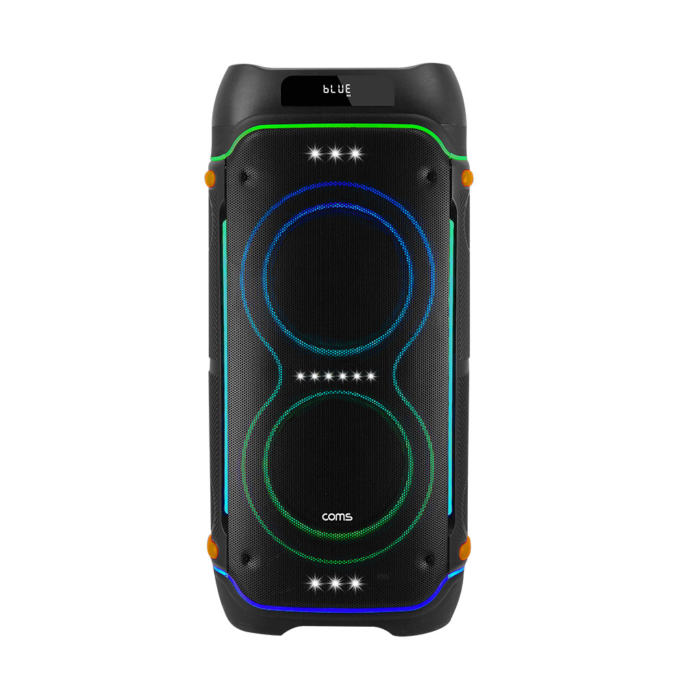 Coms 이동식 UHF 블루투스 스피커 앰프 무선 마이크 최대 400W 노래방 버스킹