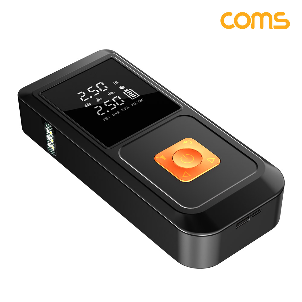 Coms 4 in 1 차량용 공기주입 및 멀티 점프스타터, 10000mAh 차량용 배터리 방전 공기압 에어펌프 공기주입 자동차 오토바이