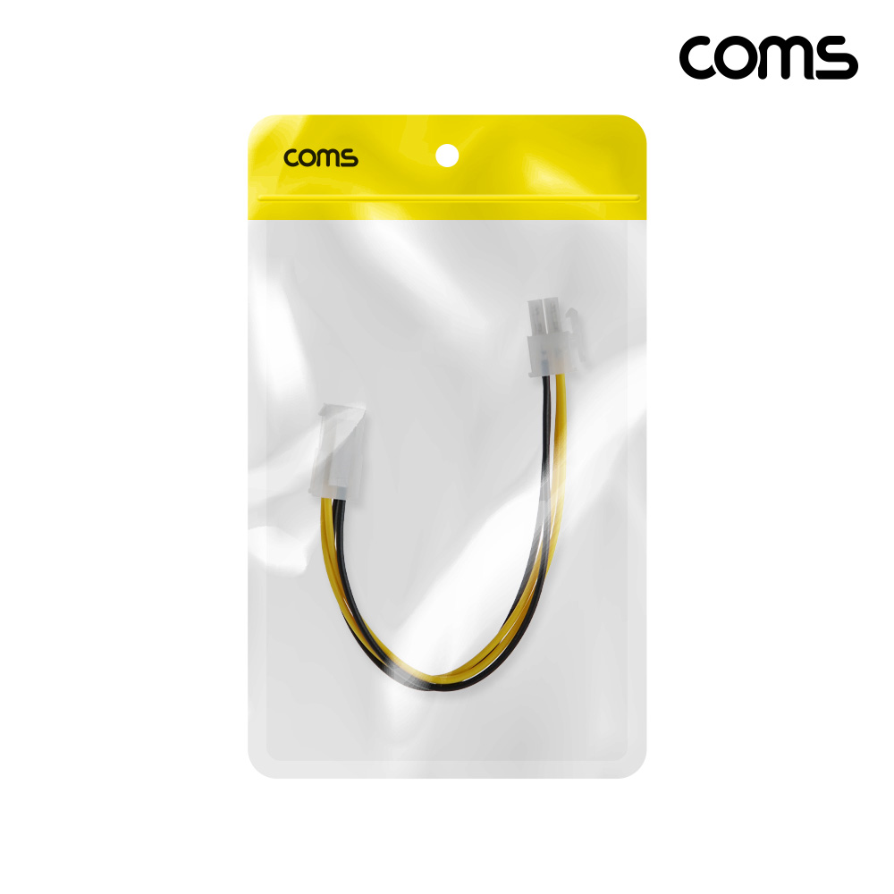 Coms ATX 4핀 메인보드 P4 보조전원 연장 케이블 20cm 12V 전용