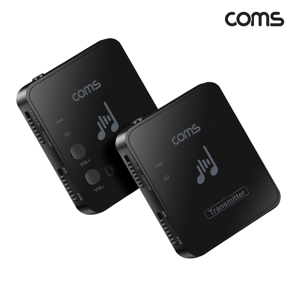 Coms 실시간 오디오 전송 무지연 휴대용 초미니 무선 오디오 송수신기 2.4Ghz Stereo Mono 지원 실시간 오디오 전송에 최적화