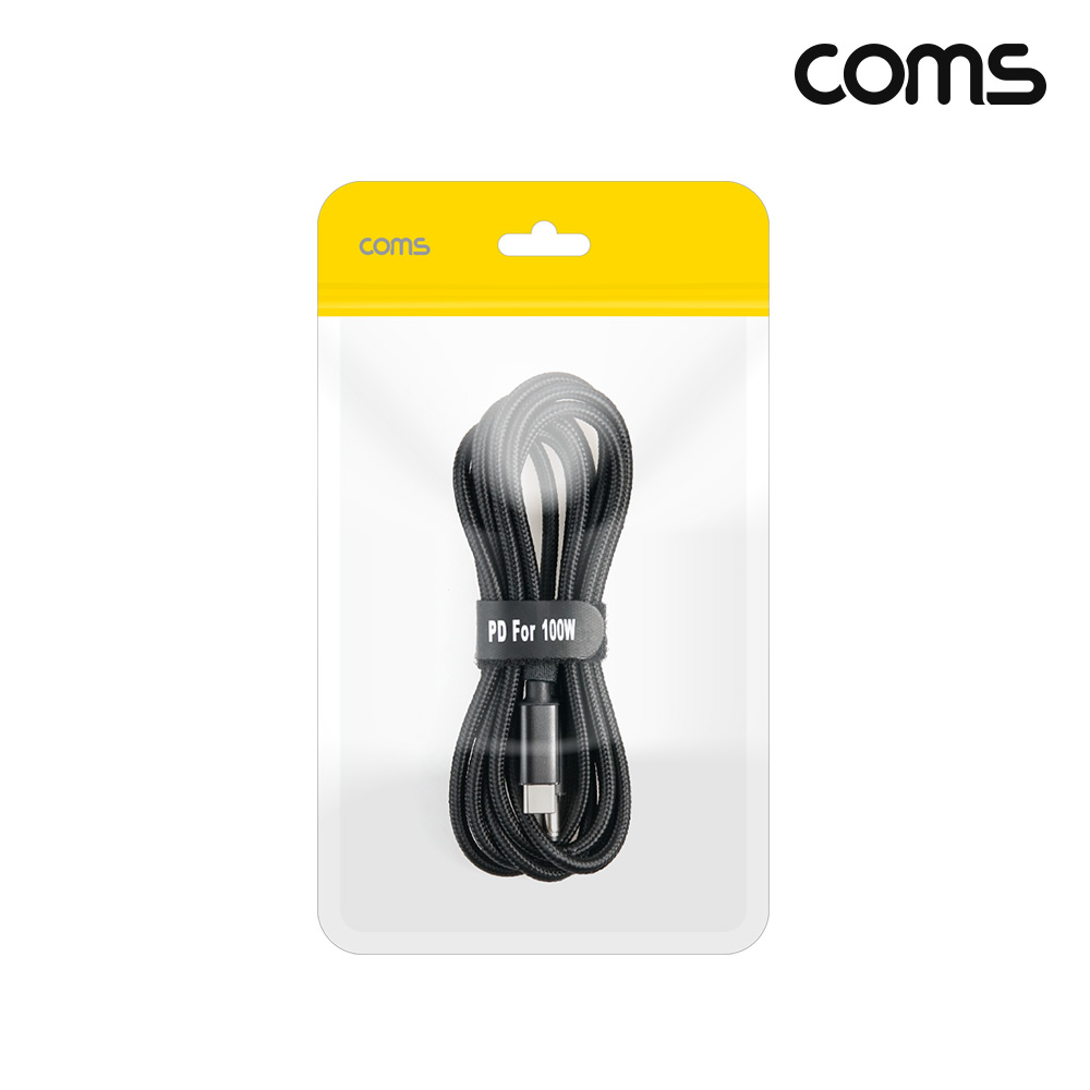 Coms C타입 DC 외경 5.5 내경 2.1 전원 변환케이블 1.8m 100W 노트북 PD 충전 최대 20V