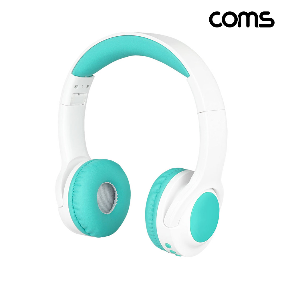 Coms 나비 어린이용 무선헤드셋 NV196-CHD2G 화이트 BT5.4, 유선지원 800mAh