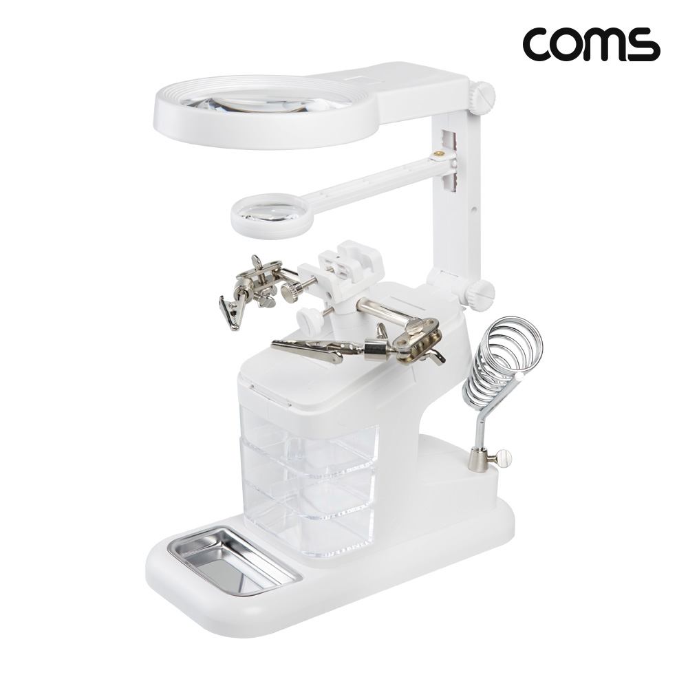 Coms 납땜 LED 확대경 보조 스탠드 인두기 3배율 4.5배율 25배율