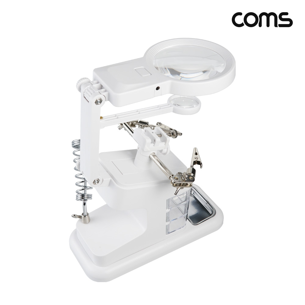 Coms 납땜 LED 확대경 보조 스탠드 인두기 3배율 4.5배율 25배율