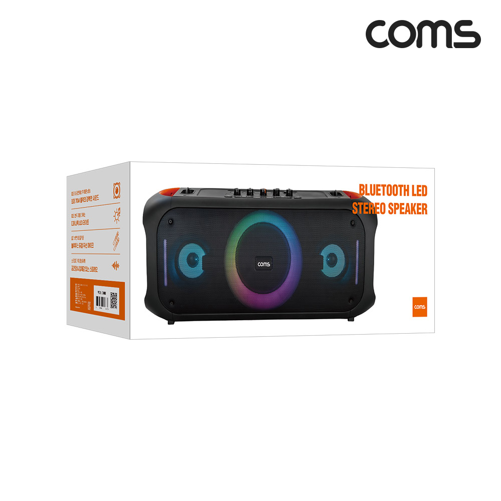 Coms 블루투스 스피커 앰프 무선 마이크 최대 70W 노래방 버스킹