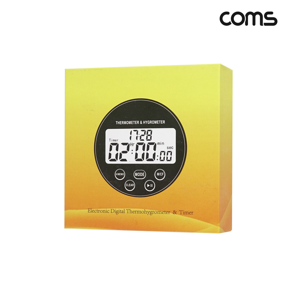 Coms 4in1 디지털 온습도계 타이머 시계 스톱워치 자석