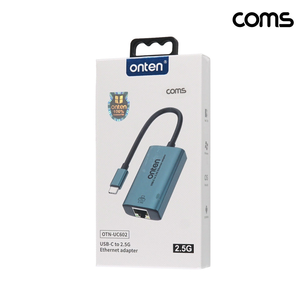 Coms USB-C to RJ45 기가비트 유선랜카드 C타입 2.5Gbps