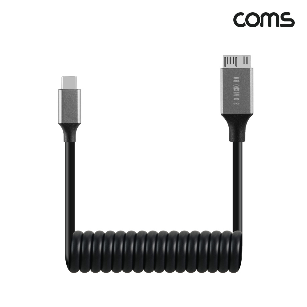 Coms USB 3.0 스프링 케이블 30cm~1M C타입 마이크로 B타입 micro-B